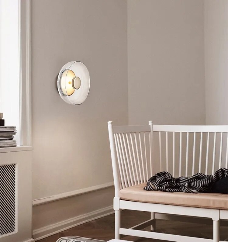 Nordic Blossi Disc LED Glass Wall Light