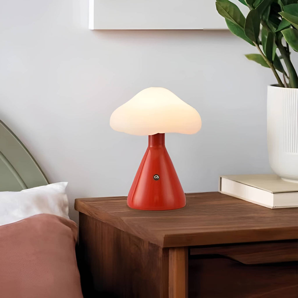 Modern Rechargeable Mushroom Shaped Table Lamp