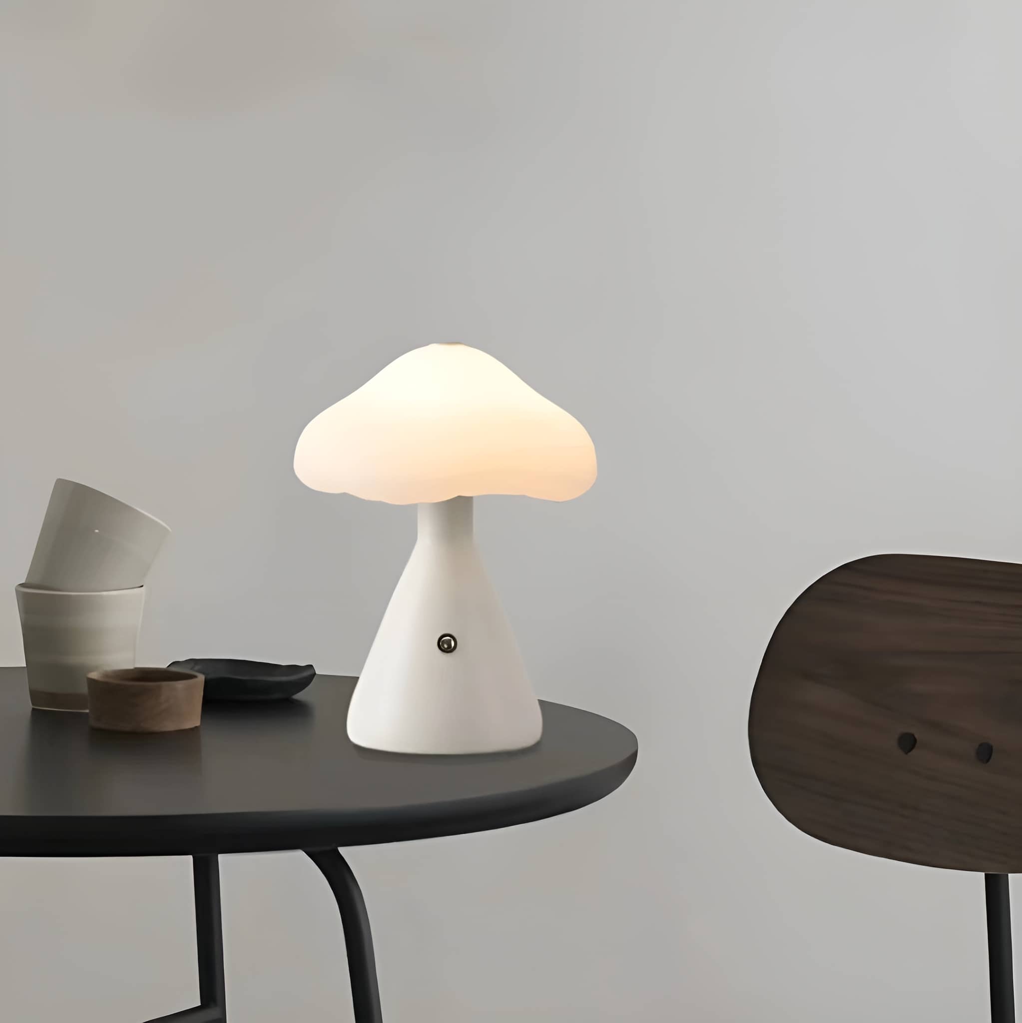 Modern Rechargeable Mushroom Shaped Table Lamp