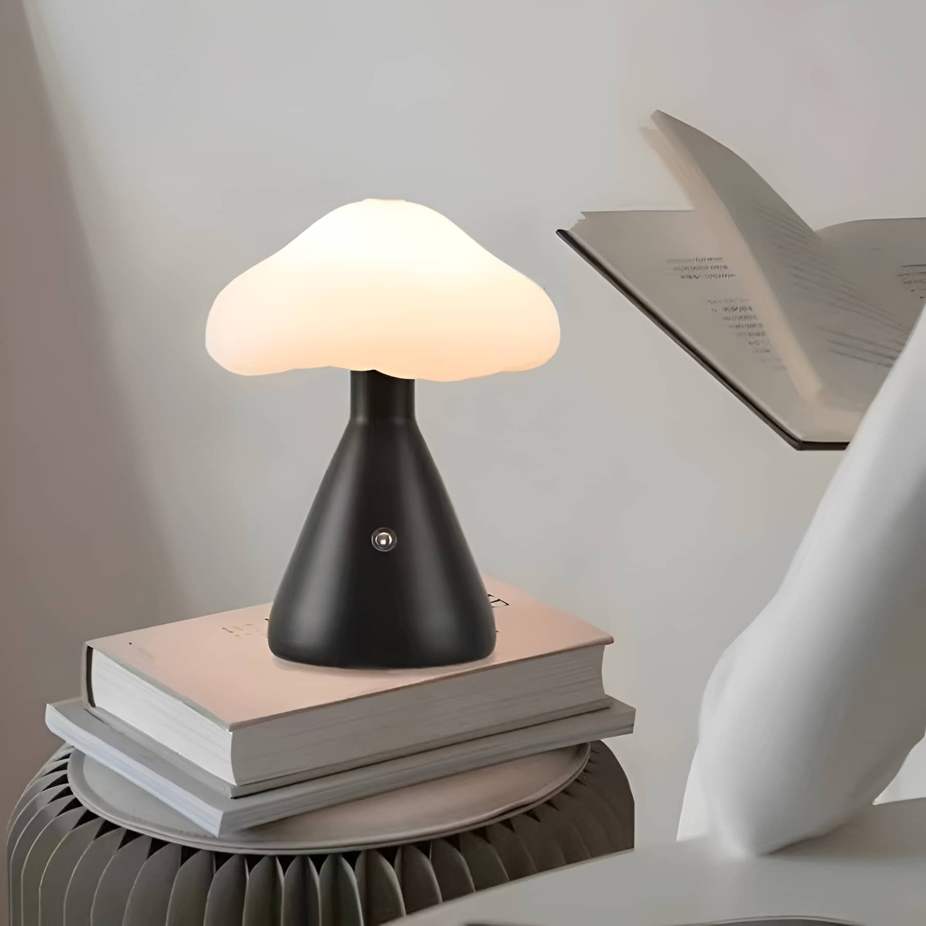 Modern Rechargeable Mushroom Shaped Table Lamp