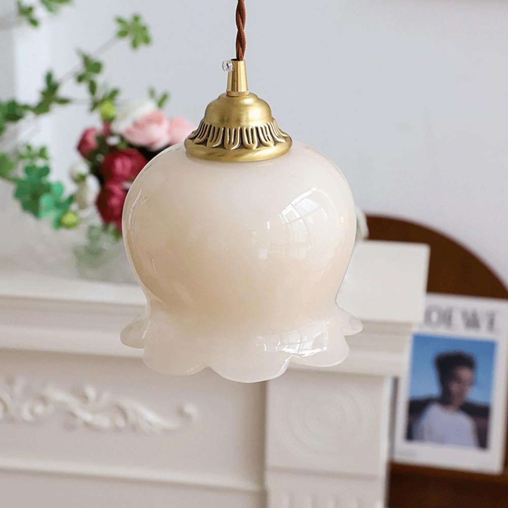 Nordic Resin Cream Flower Pendant Light