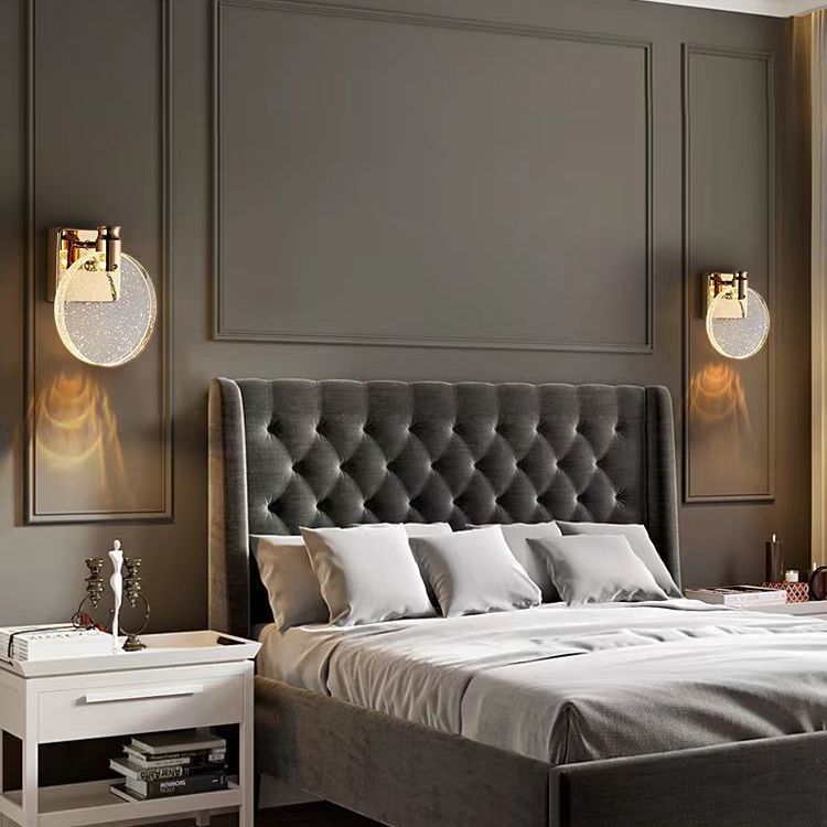 Nordic Style Crystal Creative Round Wall Light
