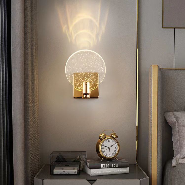 Nordic Style Crystal Creative Round Wall Light