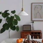 Classic Pleated White Ceramic Pendant Light