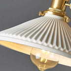Classic Pleated White Ceramic Pendant Light