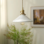 Classic Pleated White Ceramic Pendant Light