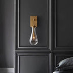 Raindrop Crystal Vintage Brass Wall Light
