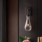 Raindrop Crystal Vintage Brass Wall Light