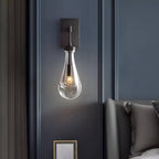 Raindrop Crystal Vintage Brass Wall Light