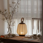 Rechargeable Japanese Lantern Wooden Table Lamp