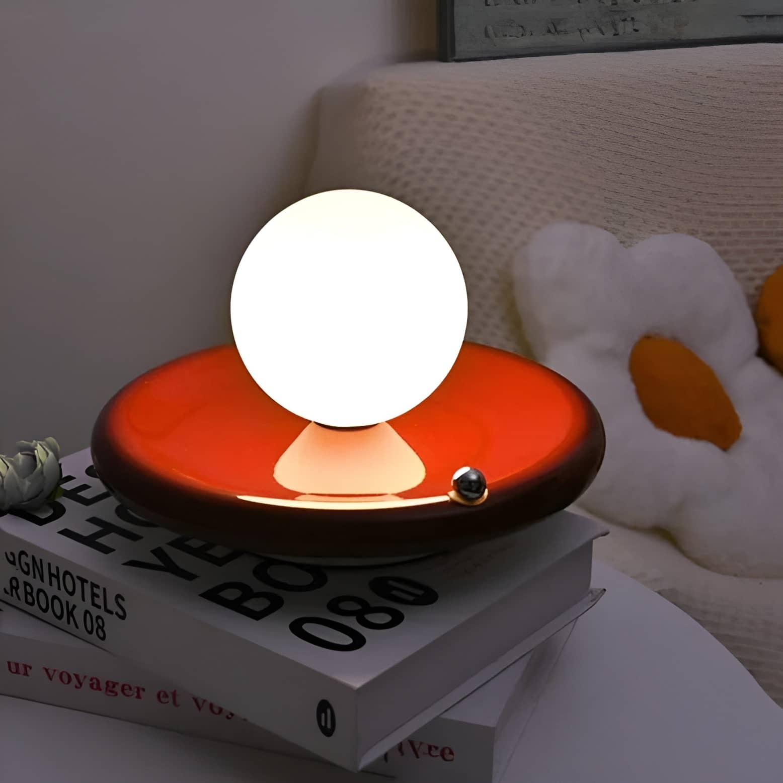 Rechargeable Iron Glass Spherical Table Lamp