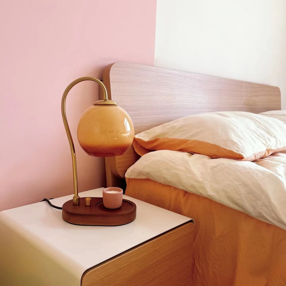 Retro Bauhaus Orange Candle Warmer Lamp
