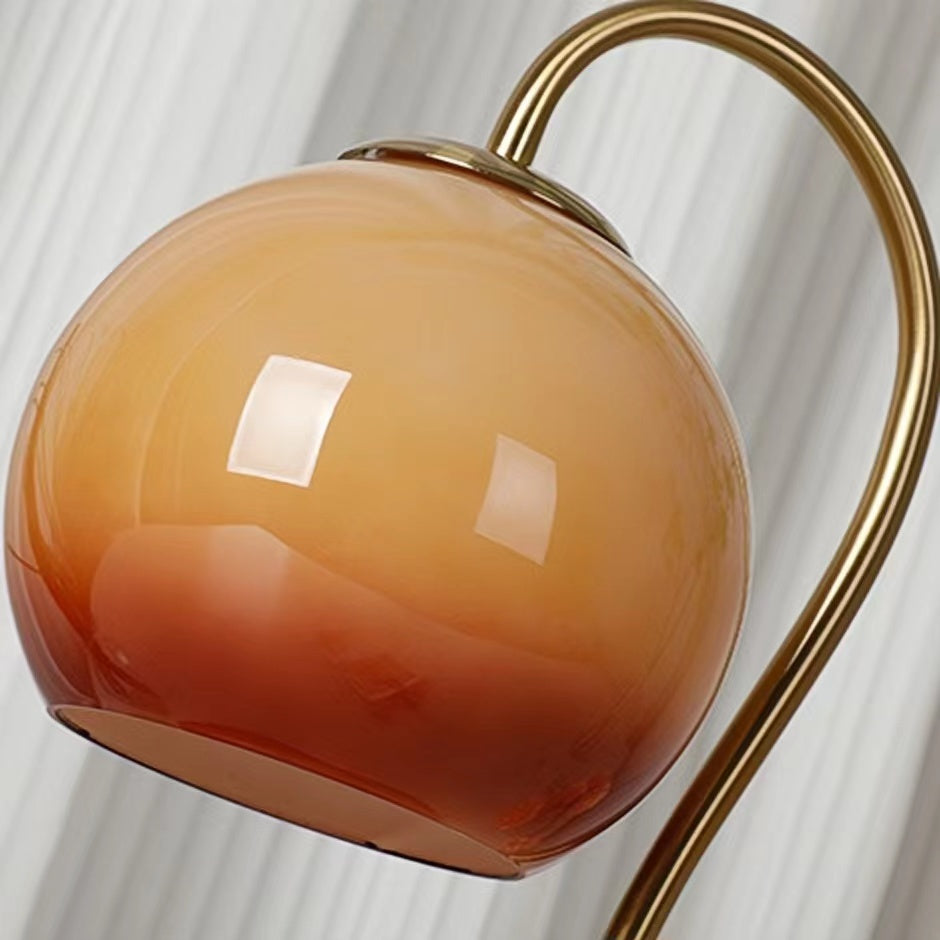 Orangefarbene Retro-Kerzenwärmerlampe im Bauhaus-Stil