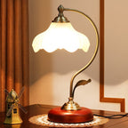 Antique Classic Glass Flower Table Lamp