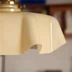 Retro Cream Flower Glass Pendant Light