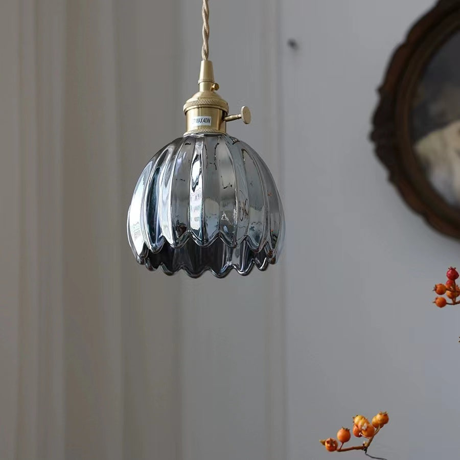 Mid Century Flower Glass Pendant Light