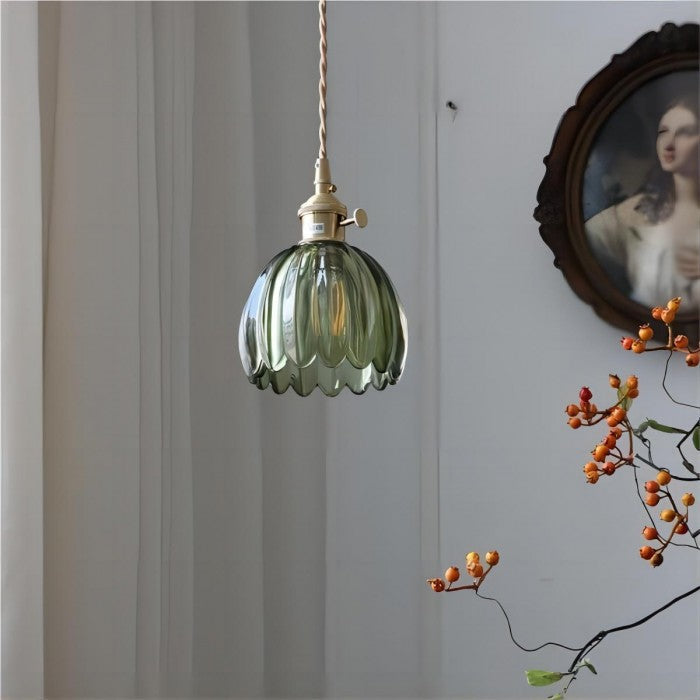 Mid Century Flower Glass Pendant Light