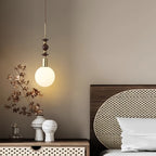 Retro Geometric Walnut Wooden Pendant Light