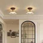 Retro Lotus Art Deco Glass Ceiling Light