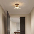 Retro Lotus Art Deco Glass Ceiling Light
