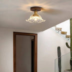 Retro Lotus Art Deco Glass Ceiling Light