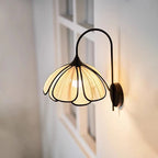 Rustic Handwoven Rattan Flower Wall Light