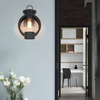 Retro Ring Frame Black Outdoor Wall Light