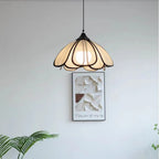 Rustic Handwoven Rattan Flower Pendant Light