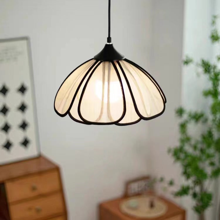 Rustic Handwoven Rattan Flower Pendant Light
