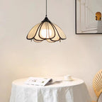 Rustic Handwoven Rattan Flower Pendant Light