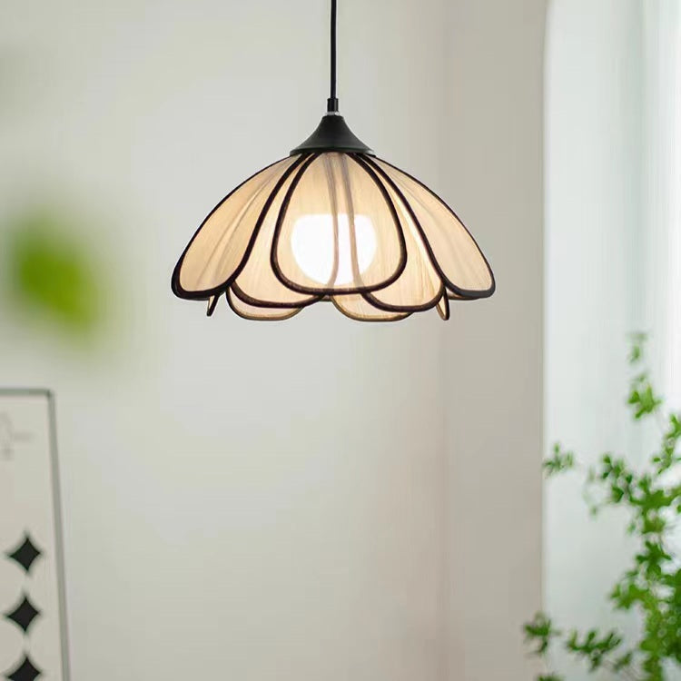 Rustic Handwoven Rattan Flower Pendant Light