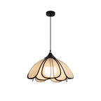Rustic Handwoven Rattan Flower Pendant Light
