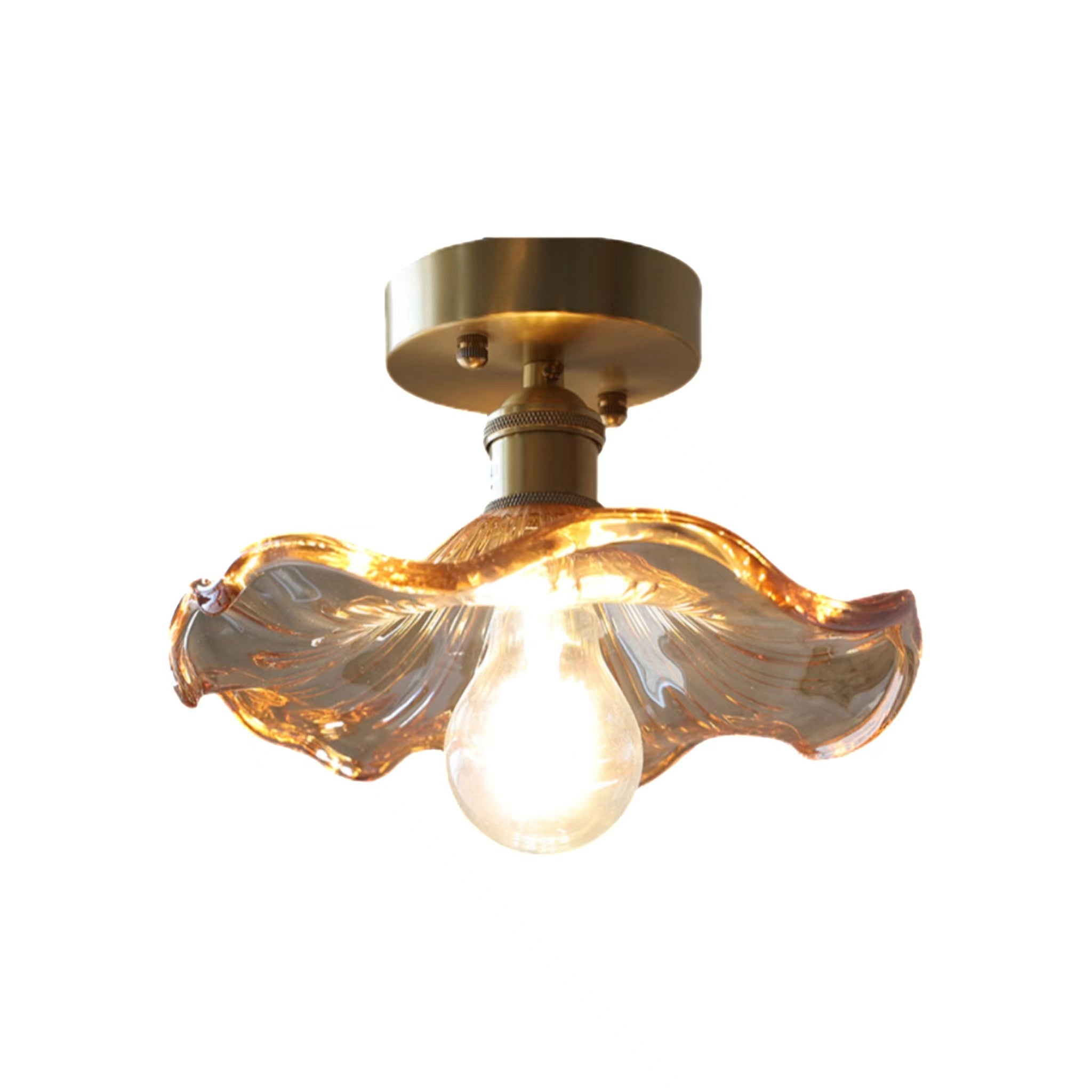 Retro Lotus Flower Glass Ceiling Light
