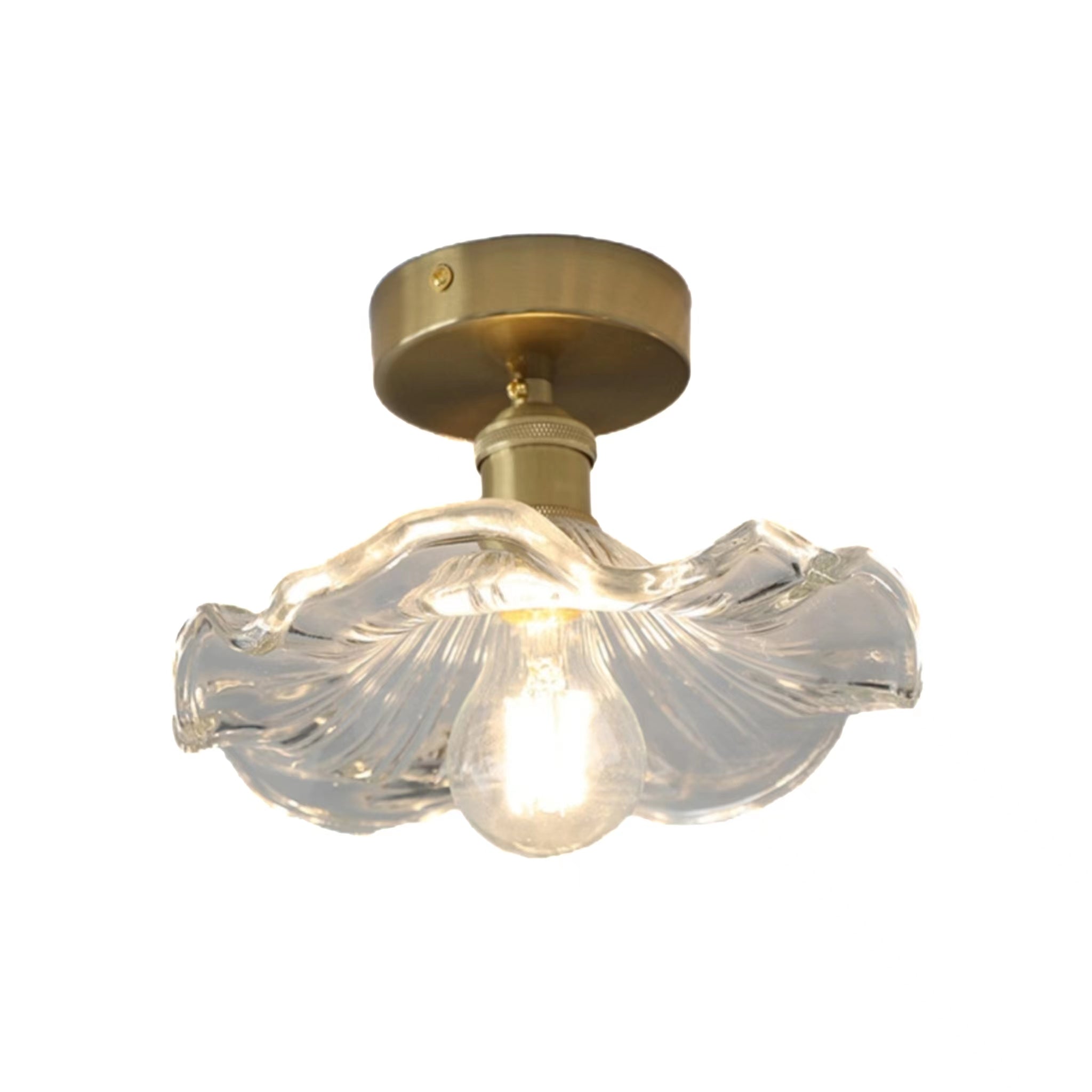 Retro Lotus Flower Glass Ceiling Light