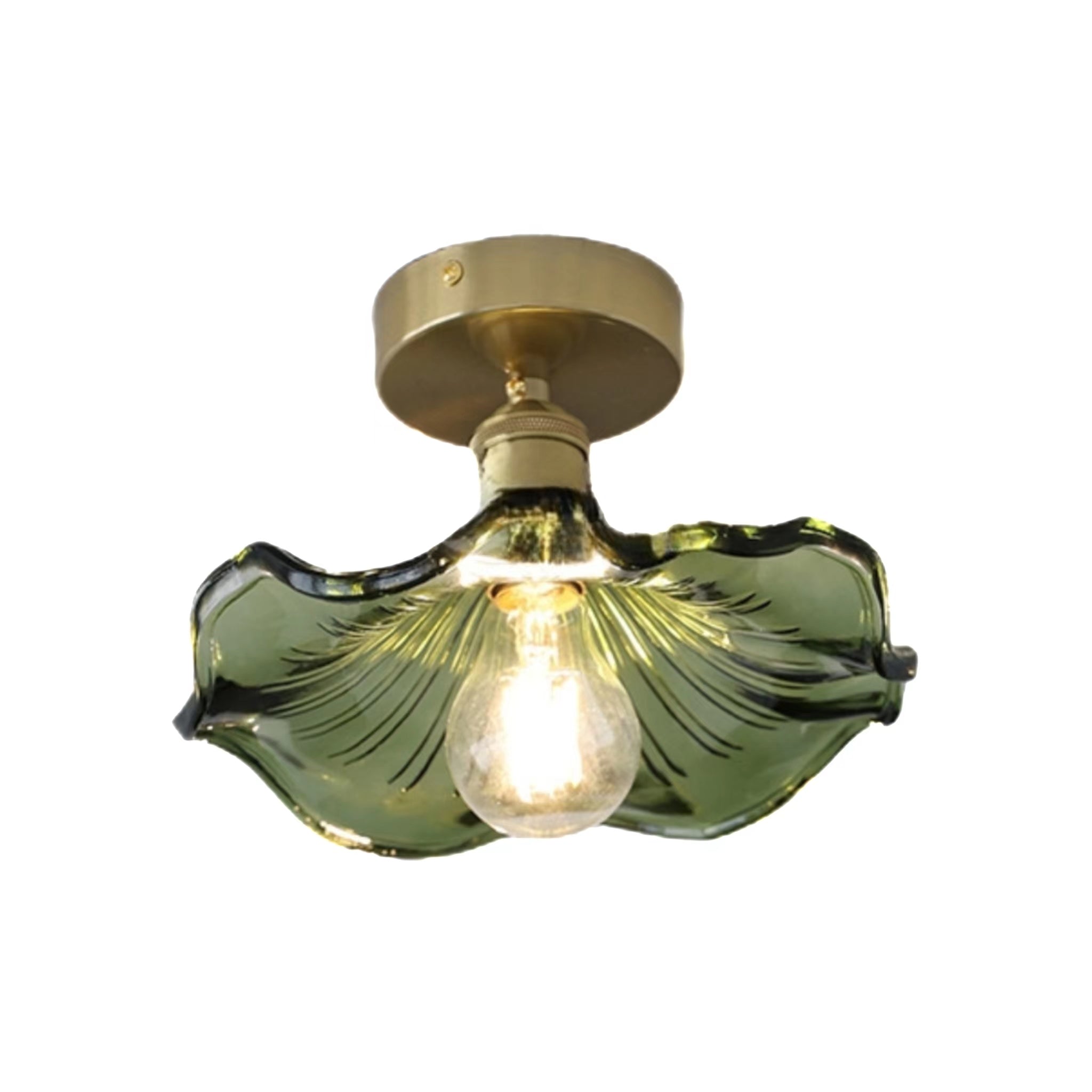 Retro Lotus Flower Glass Ceiling Light