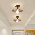 Retro Lotus Flower Glass Ceiling Light