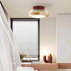 Retro Bauhaus Amber Glass Ceiling Light