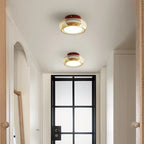 Retro Bauhaus Amber Glass Ceiling Light