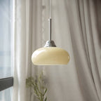 Retro Bauhaus Semi Oval Glass Pendant Light