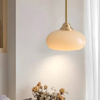 Retro Bauhaus Semi Oval Glass Pendant Light