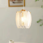 Retro Creative Feather Glass Pendant Light