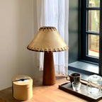 Retro Decorative Walnut Wooden Table Lamp
