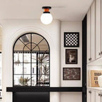 Retro Industrial White Globe Ceiling Light