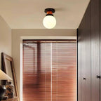 Retro Industrial White Globe Ceiling Light