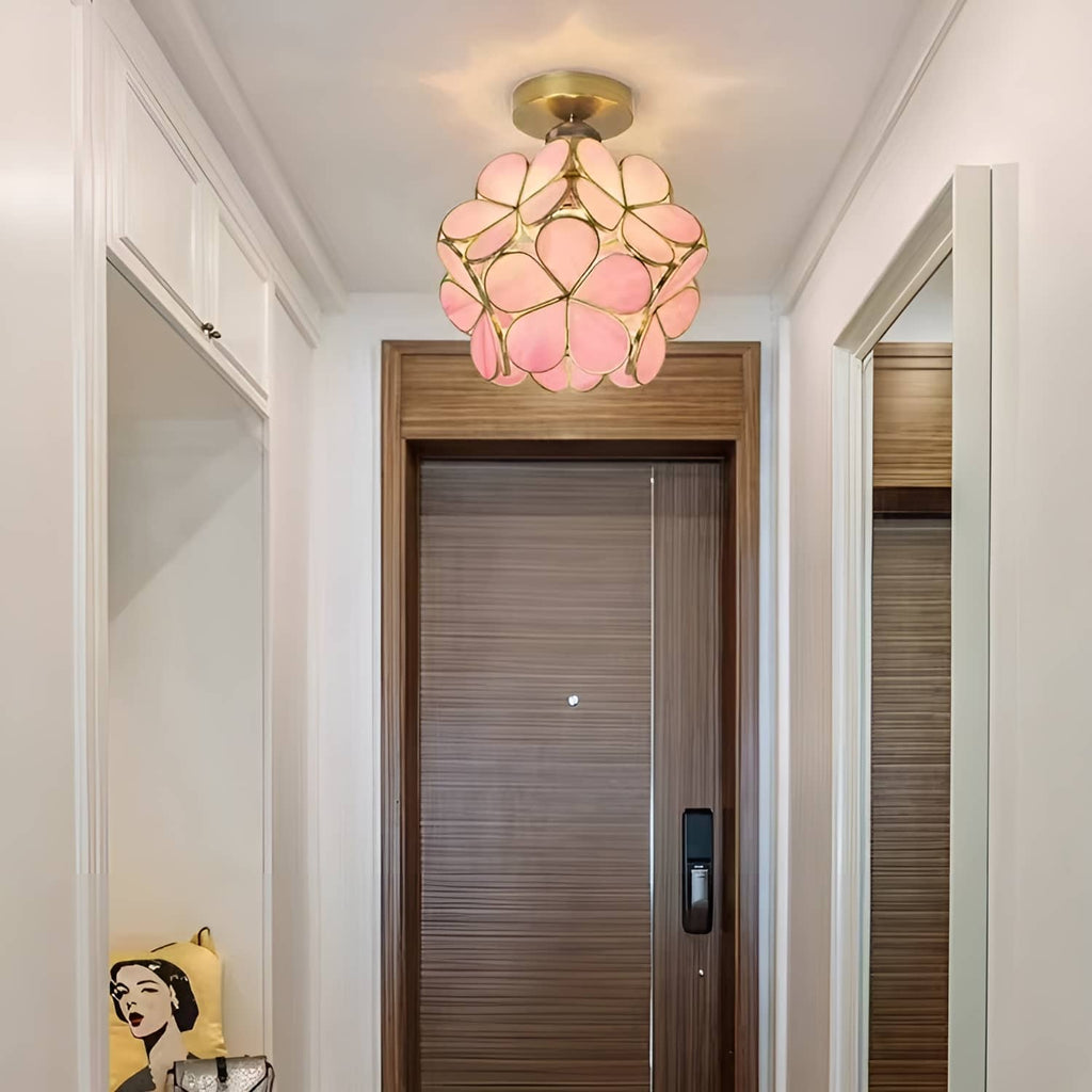 Romantic Flower Petal Glass Ceiling Light