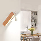 Rotatable LED Nordic Solid Wood Wall Light