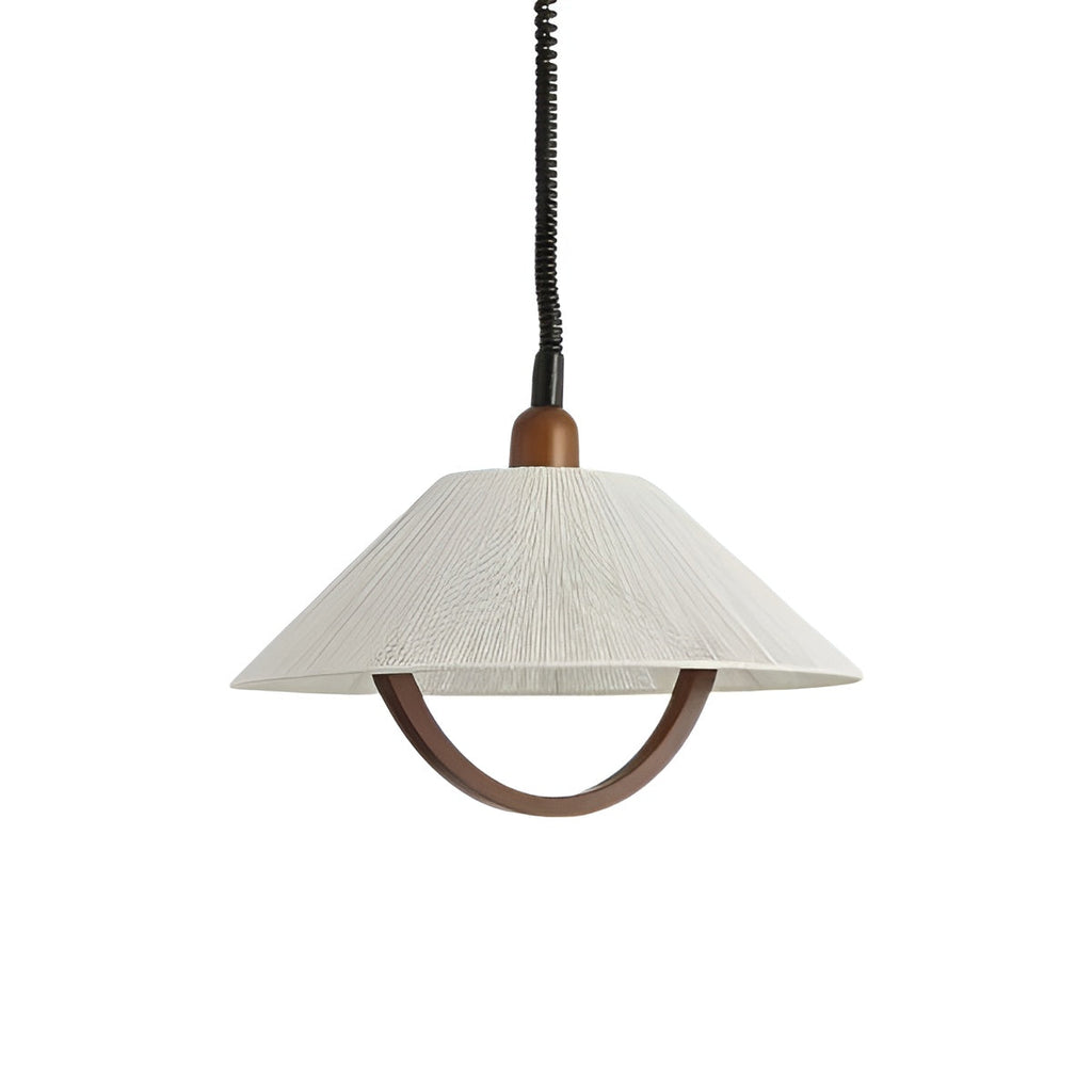 Rustic Cone Wooden Adjustable Pendant Lamp