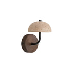 Rustic Yellow Stone and Wood LED Wall Light for Bedroom