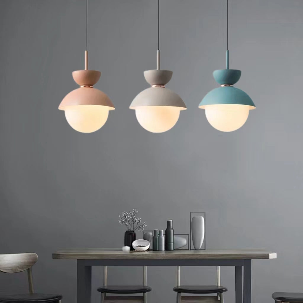Scandinavian Macaron Style Glass Ball Pendant Light