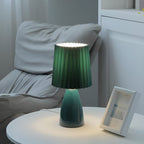 Scandinavian Style Pleated Small Glass Table Lamp